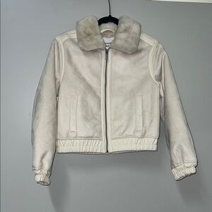 Abercrombie Kids Cream Jacket with Faux Fur Collar